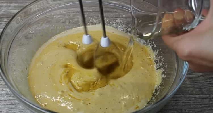 Agregue mantequilla para hacer pastel de calabaza