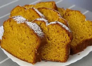 Unusually delicious pumpkin muffin with orange delicious