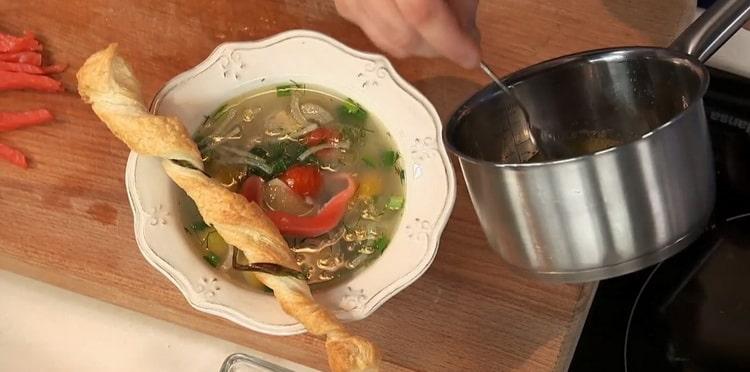 Sterlet soup with smoked trout - a delicious and original fish soup