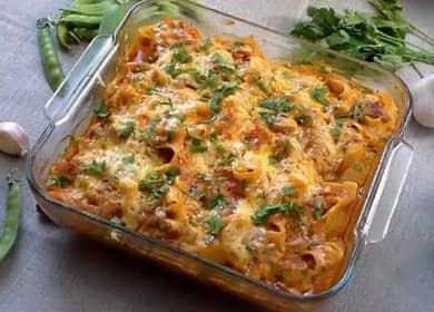 Tasty stuffed shells in the oven - lunch for the whole family of pasta with minced meat 🍝