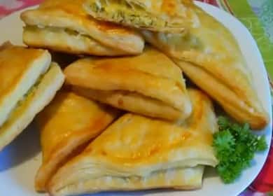 Khachapuri with puff pastry cheese - fast and delicious