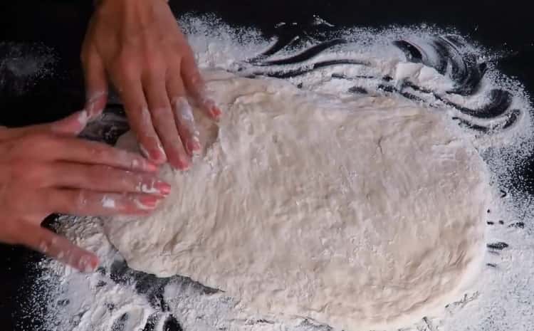 Roll the dough to make ciabatta bread