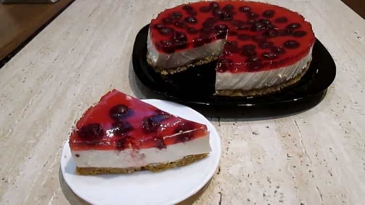 cheesecake without baking with cottage cheese is ready