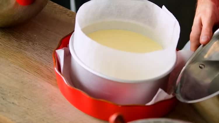 Préchauffez le four pour faire un gâteau au fromage de coton japonais