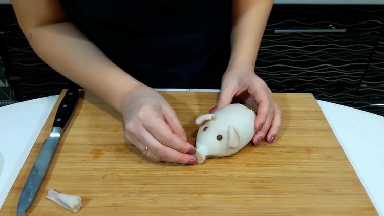 Pinalamanan pusit na hakbang sa pamamagitan ng hakbang na recipe gamit ang larawan