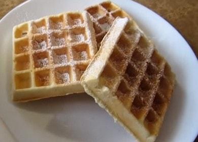 We prepare Belgian waffles according to the recipe for an electric waffle iron.