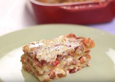 Appetizing vegetarian lasagna: we prepare according to a step by step recipe with a photo.
