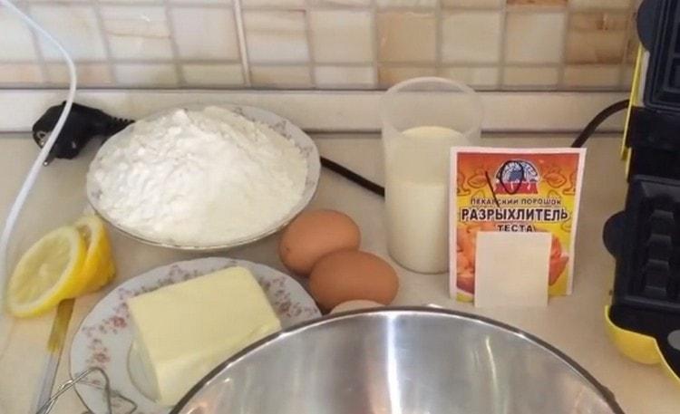 El aceite y la leche se retiran previamente del refrigerador.