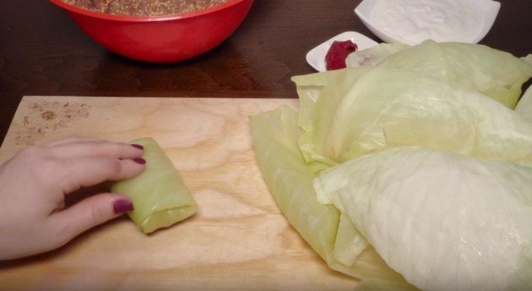 Wrap cabbage rolls.