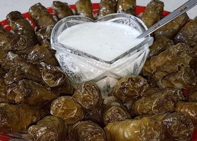 Stuffed cabbage from grape leaf - secrets of cooking a Caucasian dish 🍇