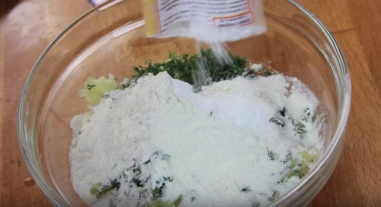 Add also flour and baking powder.
