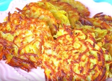 We prepare delicious potato pancakes according to a step-by-step recipe with a photo.