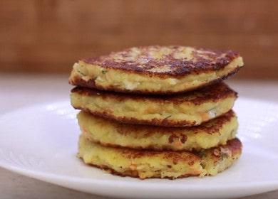 We prepare delicious potato pancakes with cheese according to a step-by-step recipe with a photo.