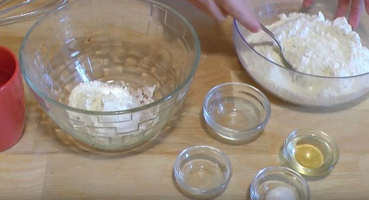 Add sugar and flour to the yeast.