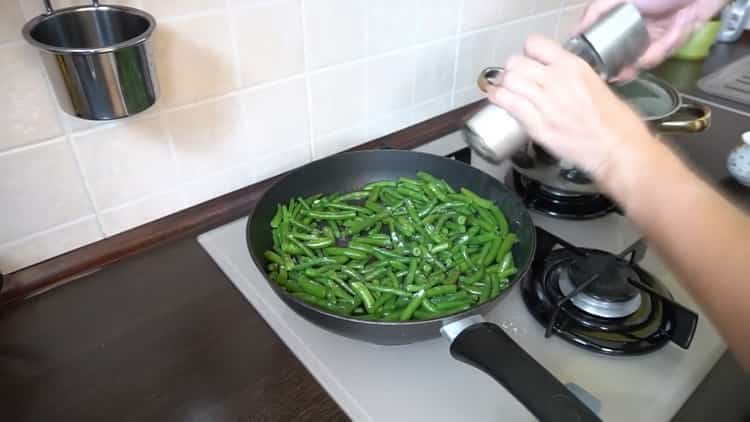 To prepare beans, salt the ingredients