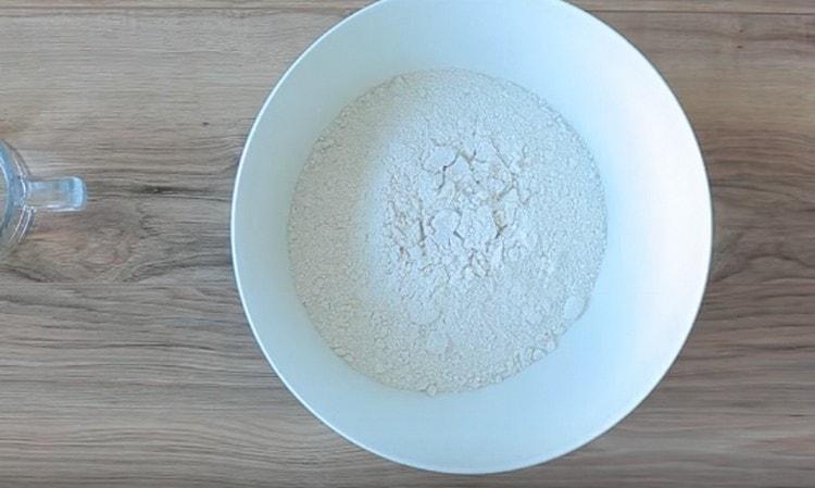 Sift flour into a bowl.