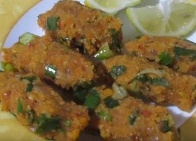 We cook delicious red lentil cutlets according to a step-by-step recipe with a photo.