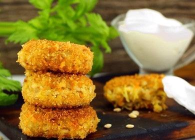 We cook delicious pearl barley cutlets according to a step-by-step recipe with a photo.