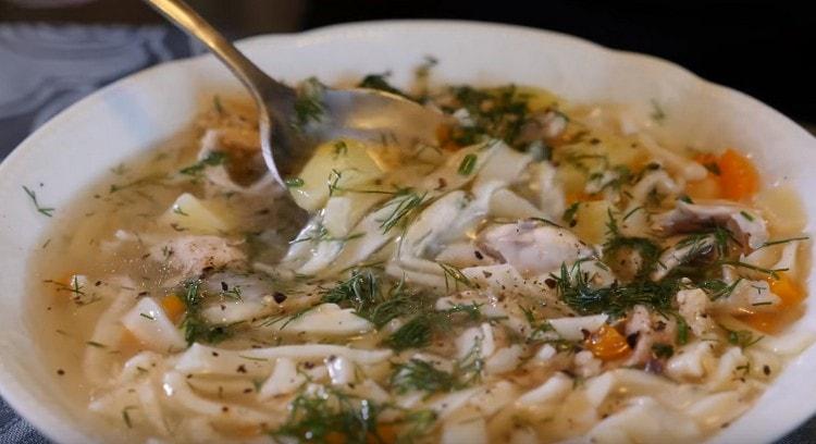 Chicken noodles are just a great first course option.