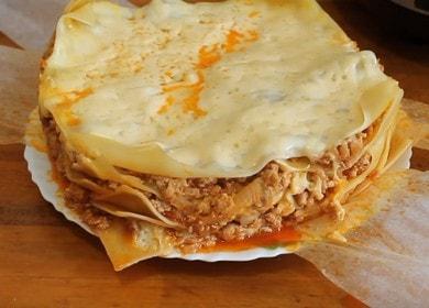 biting lasagna in a slow cooker: we prepare according to a step by step recipe with a photo.