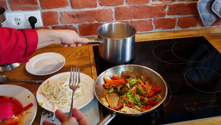 Add vegetables to the pan.