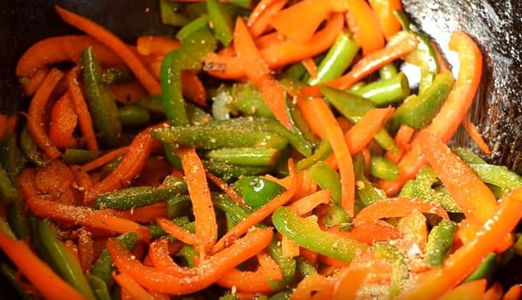 Pepper vegetables.