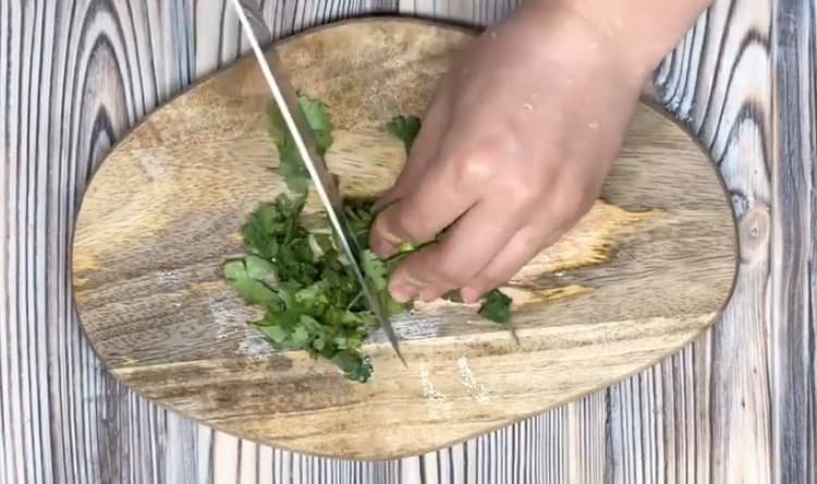 Finely chop the cilantro.