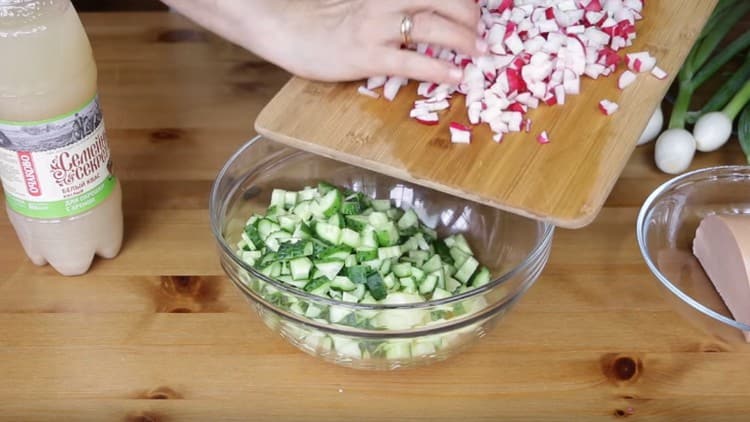 We also cut the radish.