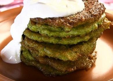 We prepare healthy and tasty broccoli pancakes according to a step-by-step recipe with a photo.
