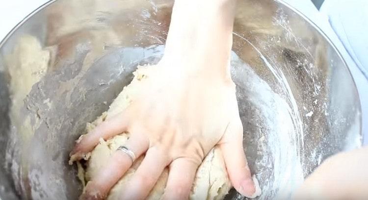 Knead the dough first in a bowl.