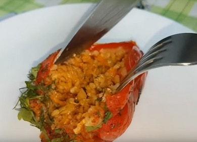 Cooking stuffed lean peppers according to a step by step recipe with a photo.