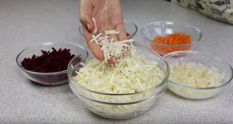 finely chop the cabbage.