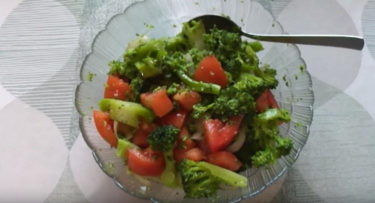 Appetizing broccoli salad is ready.