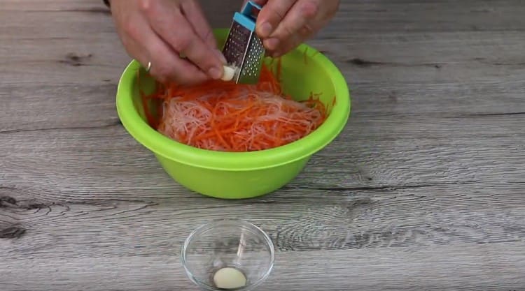 grate garlic directly into the salad.