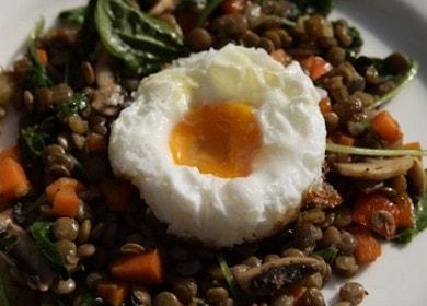 Salade gourmande aux lentilles: cuisinez selon une recette pas à pas avec photo.