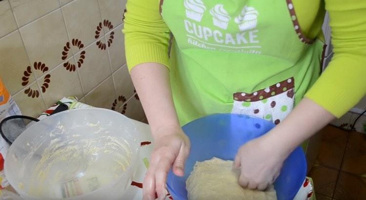 Transfer the kneaded dough into a bowl.