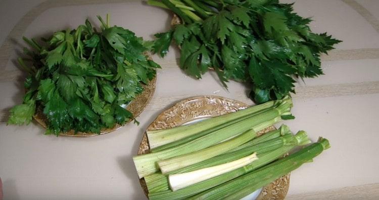Rinse celery thoroughly.