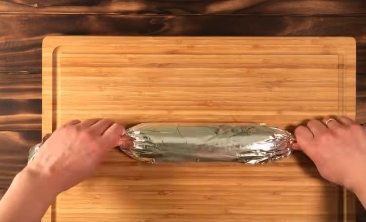 Wrap the resulting sausage in foil and put in the refrigerator.