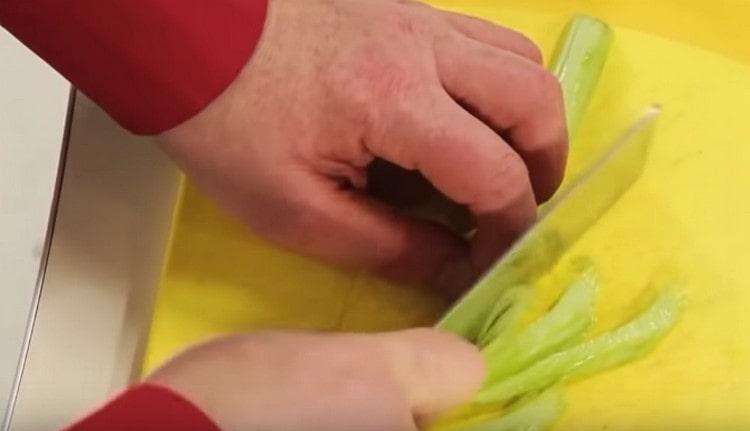 We also cut celery stalks.