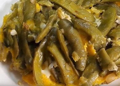 Delicious green beans with egg: cook according to a step by step recipe with a photo.