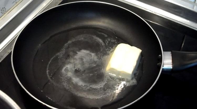 heat the pan, add to non-butter.