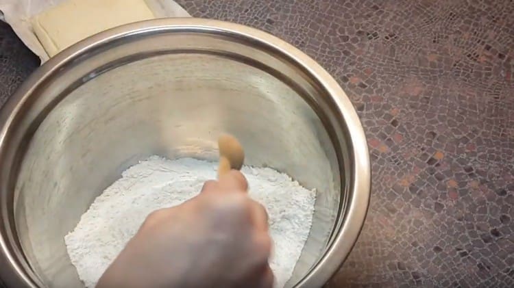 Add salt to the flour.