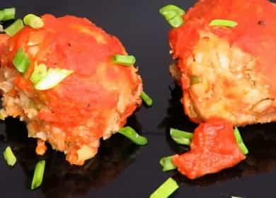 Delicadas albóndigas sin carne con arroz en salsa de tomate 🍲
