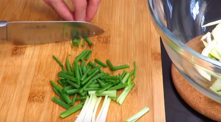 We also chop onions and green onions.