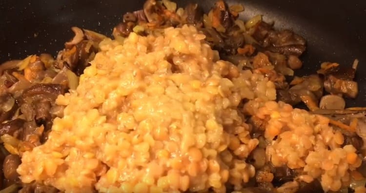 Add lentils to an almost ready dish.