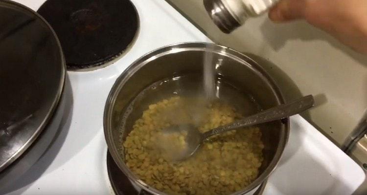 When cooking lentils, add salt.