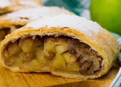 Very tender strudel with puff pastry apples 🥐