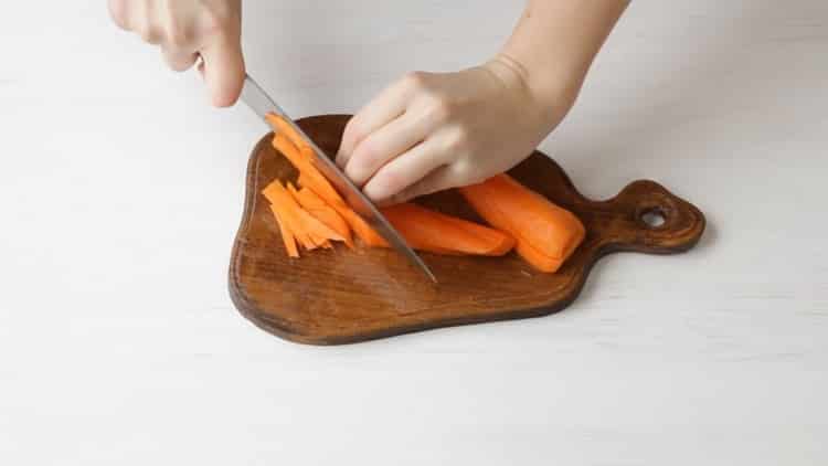 To prepare the basics, chop the carrots