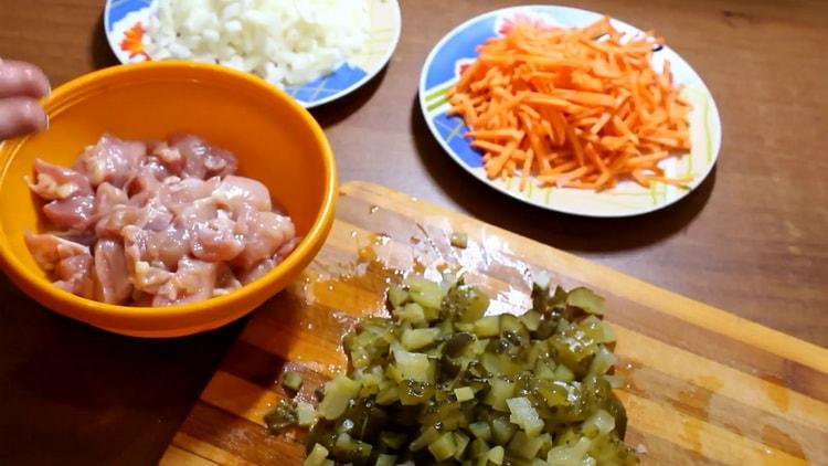 Pour l'essentiel, hachez la viande