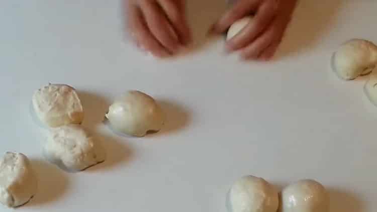 To prepare the whites, divide the dough